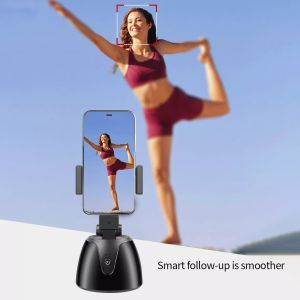 Моноподы AI Автоматическое отслеживание камеры Смарт -телефон Gimbal Follow Holder 360 Rotation Selfie Strip для записи видео -видео