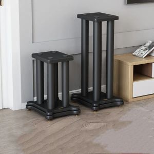 Stand Peaker Foot Stand Audio Stackt Bookshelf Iron Iron Surround Altoparlante Base vassoio in legno Surmo di ammortizzatore in metallo