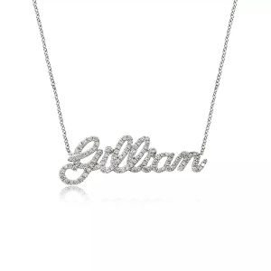 Halsketten benutzerdefinierte Diamantskript Name Halskette Gold Personalisierte Halsketten Geschenk für Frauen