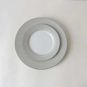 プレート不規則なクラックラインパターン磁器皿セットシンプルさの装飾レストランディナーセラミックプレート