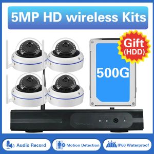 System 10ch WiFi NVR Kit CCTV System 5MP Outdoot Waterproof Audio Wireless Dome Camera WiFi Security Protection System Gift 500G HDD