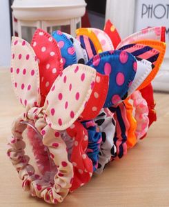 Fashion Girls Hair Band Mix Styles Polka Dot Bow Rabbit Orends Elastic Hair Rope Ponytail Helder Acessórios 100pcs4165708