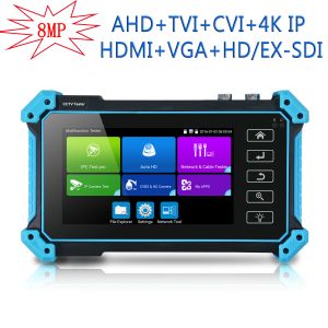 Exsdi 3GSDI CCTV Tester CVI TVI AHD 8MP CVBSアナログVGAIN CCTV監視カメラテスターモニター4K H.265 IPカメラテスター