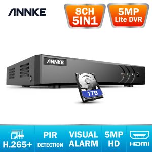 Recorder Annke 8ch 3mp 5in1 HD TVI CVI AHD IP -Sicherheit DVR Rekorder H.265 Digitaler Video -Rekorder mit Smart Motion Detection -Wiedergabe