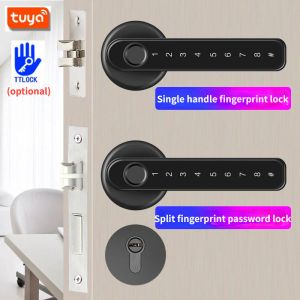 Blocca Tuya Smart Door Lock Biometric APPRINT APPRINT APP UNCOCK ELETTRIC Digital Lock TTLOCK SECURICE HEASH HANGE PER Home per casa