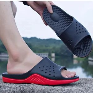 Sandaler män slppers mode massage tofflor män flip flops utomhus avslappnade glider män non slip strand dörr tofflor män skor