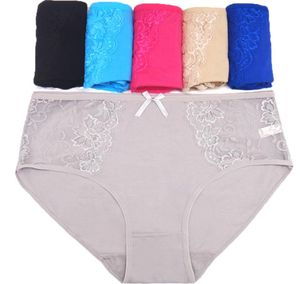 Women039S Panties Women Plus Size Mid Rise Lace Pachwork Brieds for Girls Underpant Sexy Lingerie Cotton Dounderwear 2XL 3XL 4XL1763073
