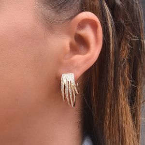 Earrings white colorful cz paved multi wrap circle hoop earring Gold filled gorgeous luxury fashion women jewelry drop shipping