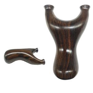 Ebony Chubby Flying Tiger Flat Leather Slingshot Wooden Ebony Outdoor Competitive Catapult