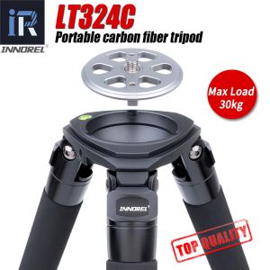 Monopods LT324C Professional 10 Katmanlar Karbon fiber Tripod Ağır Hizmet Lens Kamera Taşınabilir Dijital SLR Kamera 75mm Kase Adaptörü