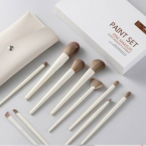 10st Makeup Brush Set Soft Hair Eyeshadow Borstar Fixing Blush Lous Powder Lufting Borsts