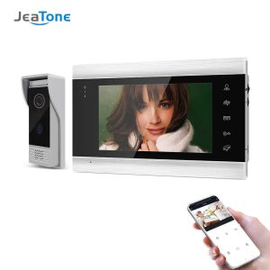 Дверные звонки Jeatone 7 -дюймовый беспроводной Wi -Fi Tuya Smart Video Intercom для домашней системы дверной телефон с 720P Дверной звонок с дистанционным разблокировкой камеры