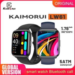 Watches Kaimorui LW61 SMART Watch 1,78 tum hjärtfrekvensmonitor 100+ sportlägen 5atm vattentät smartwatch män kvinnor fitness armband