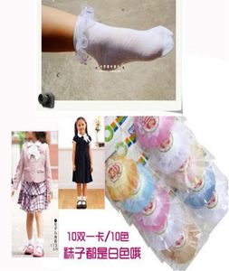 Ny ankomstdroppen Summer LeeCh Child Mesh Socking Spets Princess White Cotton Socks406080PCSLOT3433413