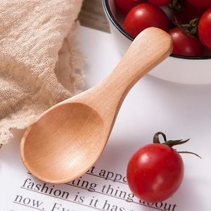 1Pcs Small Mini Wood Condiment Scoop Flatware Coffee Tea Sugar Salt Wood Spoons Home Living Cooking Tools Kitchen Gadgets