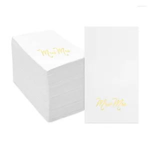 Party Supplies 100Pcs White Rectangular Stamping Printed Napkins Birthday Cocktail Custom Wedding Decoration