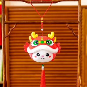 Decorative Figurines Year Of The Dragon Pendant Gift Interior Decoration For Home Mascot Plush Chinese Knot