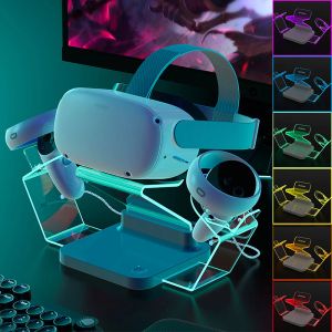 Brille Fast Lading Dock für Oculus Quest 2 VR Headset Controller Ladegerätestation mit RGB -Licht für Meta Quest 2 Accessoires