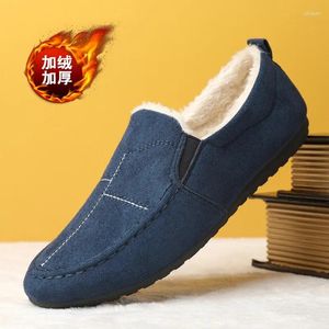 Sapatos casuais homens moda mais veludo camurça pu pU couro mocassins Mocassins Slip on Men Flats Macho Driving