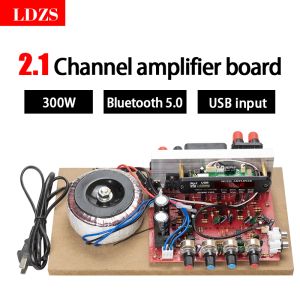 アンプLDZS 1000Wホームパワーアンプ2.1Channel Bluetooth 5.0サラウンドサウンドFM USBリモートコントロールミニHIFIデジタルアンプステレ