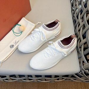 Casual Shoes 2024 Italian Men Knitted Sports Wish Wool Blend Fabric Bottom All Cowhide Pulling Binding Technology Lightweigh