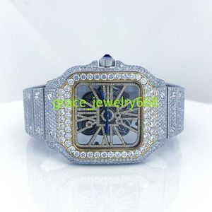 VVS Moissanite Bup Down Diamond Watch Mens Mens Персонализированные роскошные бриллиантовые часы для него