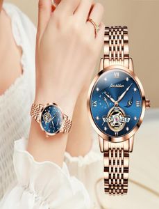 Wristwatches Luxury Fashion Women Watch Japan Mechanical Movement Wristwatch Super Luminous Moon Phase Waterproof Watches For Ladi9656632