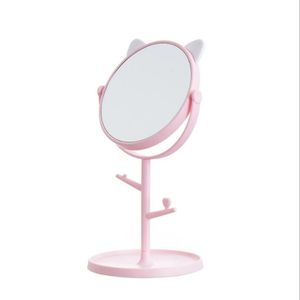 2024 Makeup Mirror Table Top Countertop Base för badrumsresor Vanliga rosa kattöron Mirrorcat Ears Mirror Countertop Base