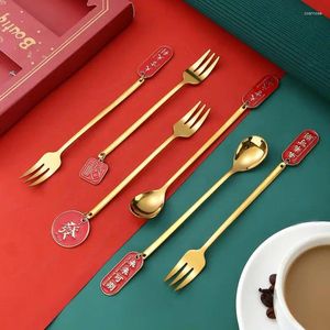 Coffee Scoops Unique Design Fork Spoon Decorations Fashionable Dessert Health And Gift Kitchen Utensils