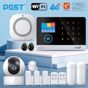 Kits PGST 103 2.4 inch Screen 4G 2G WIFI GSM Home Bulgar Security System for Home 433MHz APP Control RFID Card with PIR Motion