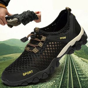 Tênis respiráveis sapatos de moda masculino para homens escalando sapatos de caminhada homens ao ar livre praia cantando tênis com os pés descalços 240320