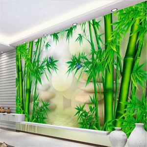 Bakgrundsbilder beibehnag papel de parede tapet 3d po väggmålning bambu vardagsrum sovrum tv -bakgrund väggpapper