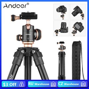 Monopods Andoer Q160SA Camera TripoD Complete Stativ Portable Travel Stativ för DSLR Digital Cameras Camcorder Mini Projector Canon Nikon