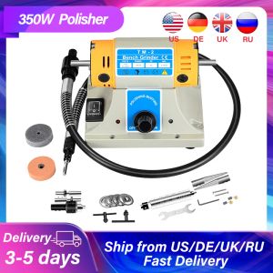 Verktygsmycken Rock Gem Polering Buffert Hine Bench Lathe Polisher 350W Electric Jewelry Rock Grinder Mill Slipning Hine