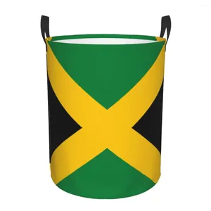 Tvättpåsar jamaicansk flaggkorg hopfällbar stor kapacitetskläder förvaring bin patriotism baby hamper