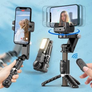 Hörlurar Q18 Desktop Gimbal Stabilizer med smart spårningsläge, selfie stick stativ med fjärrkontroll för iPhone -mobiltelefon smartphone