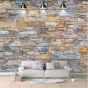 Wallpapers Milofi Custom 3D Nordic Retro Brick Wall Graphics Large TV Bedroom Background Wallpaper Mural