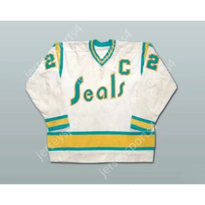 GDSIR Custom Joey Johnston California Golden Seals Hockey Jersey New Top Ed S-L-XL-XXL-3XL-4XL-5XL-6XL