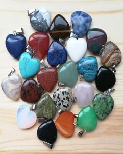 DHL Fubaoying Heart Shape Love Gem Stone Mixed Pendants Lose Pärlor för armband och halsband Charms Diy Jewelry for Women Gift F7617942