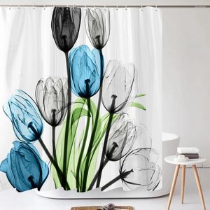 Tende per doccia tulipano tende floreali 180 cm con ganci tessuto stampato bagno impermeabile per bagno