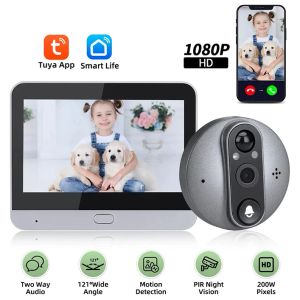 Dörrklockor 2.4G WiFi Video Doorbell With Camera 5000mAh Door Eye Camera Infrared Door Peephole Camera Video Intercom For Home