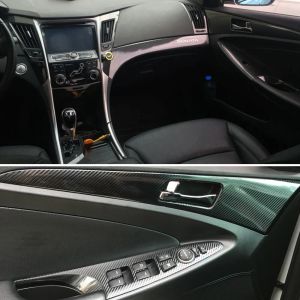 ملصقات لـ Hyundai Sonata 8 20112014 مقبض باب لوحة التحكم المركزية الداخلية مقبض 5 د ألياف الكربون ملصقات شارات التصميم للسيارة 23