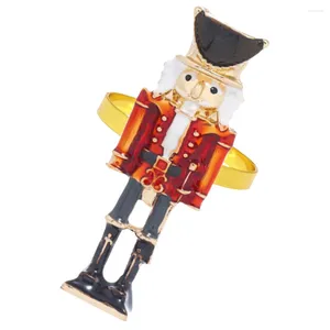 Table Cloth Christmas Napkin Rings Nutcracker Shaped Buckle Decorative Buckles Alloy Adornment Banquet Metal