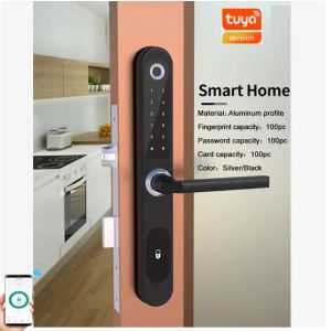 Lock Keyless Entry Sliding Gate Digital Tuya APP Smart Fingerprint Password Lock for Aluminium Doors Outdoors