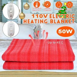 Blankets 220V 110V Electric Blanket Heater Winter Home Single Body Warmer 145x65cm Heated Thermostat Heating Warm Pad