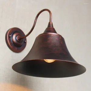 Wall Lamp Industrial Antique Rust Retro Metal Shade For Workroom Bedside Bedroom Light Bathroom Luminaire Home Lighting