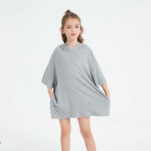 Großhandel Custom Custom Bambus Faser Schlaf Tee Kinder tragen übergroße Nachtwäsche für Frauen in Nacht Handeln T -Shirt Luxuskleid