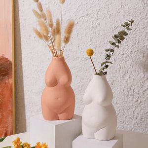 Vases Nordic Portrait Vase Human Body Flower Kawaii Desk Accessories Aesthetic Small Home Decoration Room Decor