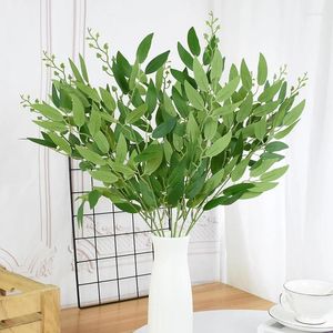 Fiori decorativi salice artificiale seta bouquet piante finte foglie verdi ramo per il matrimonio decorazione del giardino giungla festa fai da te pianta