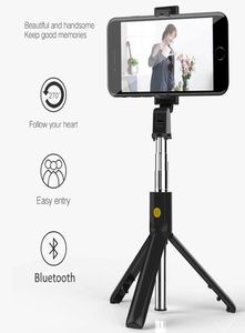Multifunction K07 Wireless Bluetooth Selfie Stick Foldable Handheld Monopod Shutter Remote Extendable Mini Tripod for smart phone7962835